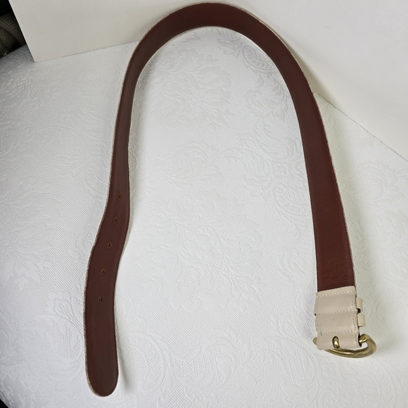 COACH 8500 Genuine Bone Leather D Ring Solid Brass Buckle Belt Women's Sz Large - Picture 11 of 13